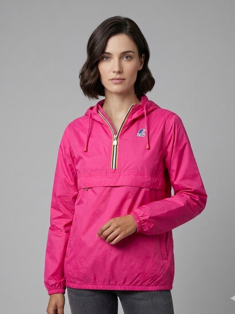 K-Way Le Vrai Neon Pink Packable Windbreaker